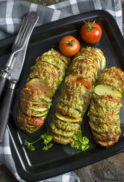 Gefüllte Zucchini mit Tempeh und Pilzen - Toastenstein.com