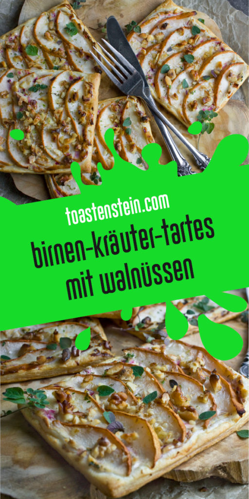 Birnen-Tartes mit Kräutern und Walnüssen - Toastenstein.com