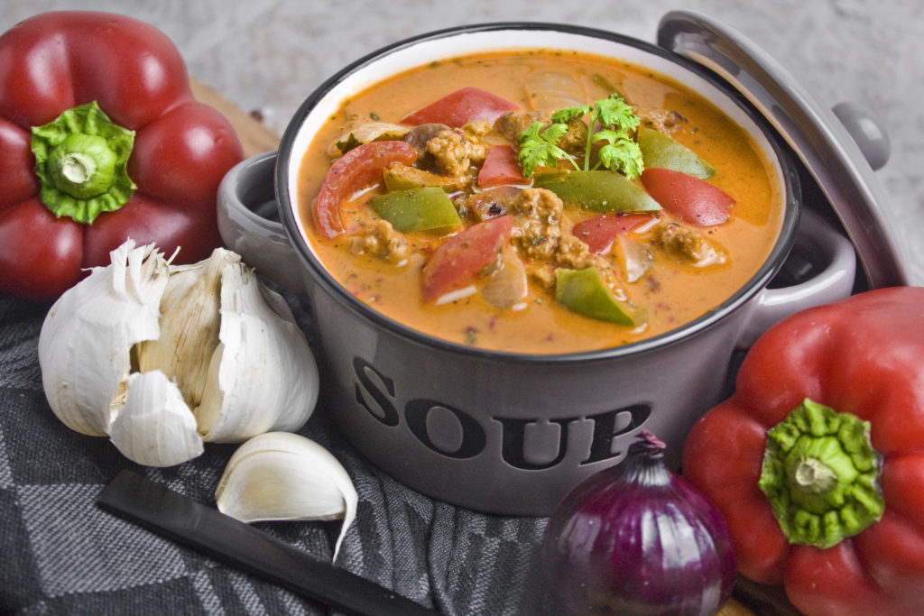 Vegane Gyros-Suppe mit Seitan | Toastenstein