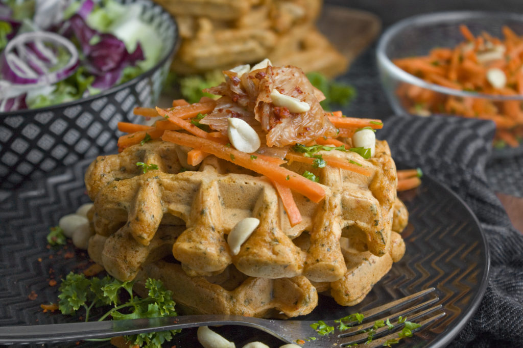 Feurige Kimchi-Waffeln mit Karotten | Toastenstein