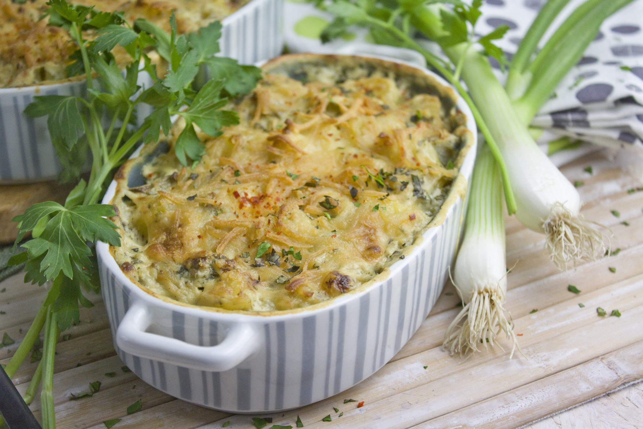 Kartoffel-Spargel-Auflauf mit Frühlingszwiebeln - Toastenstein.com