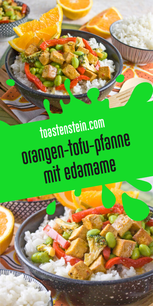 Orangen-Tofu-Pfanne mit Edamame