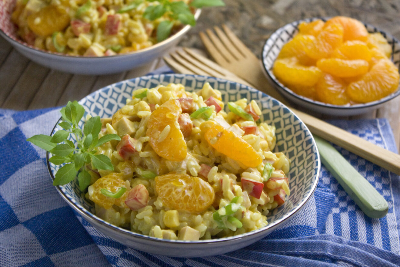 Mandarinen-Reis-Salat mit Curry - Toastenstein.com